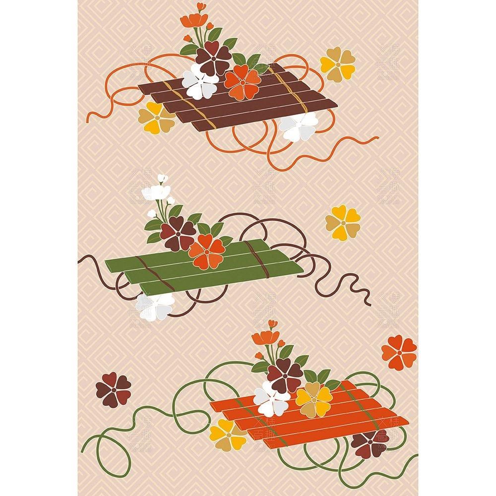 縫箔古布の花筏文 - 伝統文様のデザイン素材なら【文様百趣ONLINE SHOP】