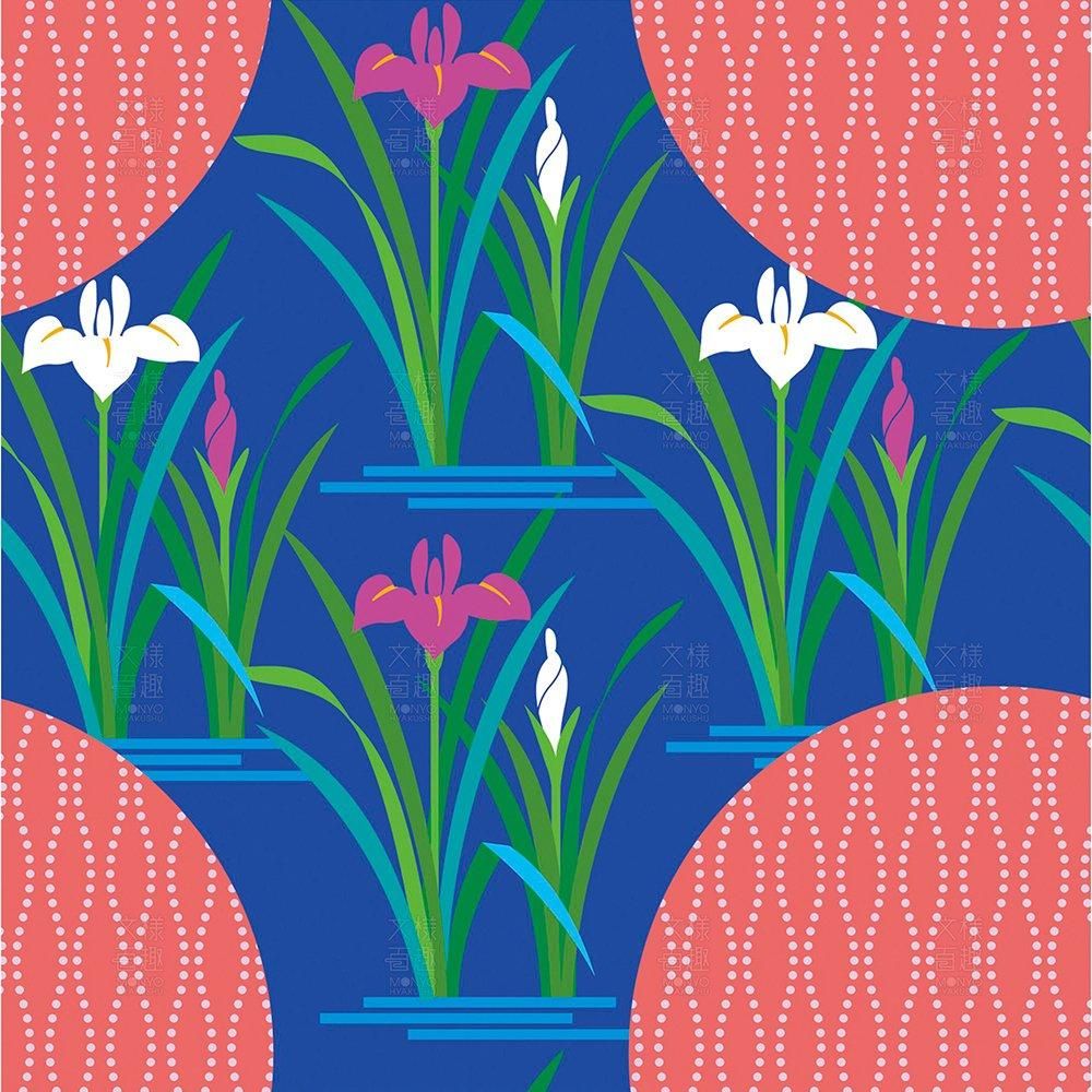 連続絵模様 夏13 - 伝統文様のデザイン素材なら【文様百趣ONLINE SHOP】