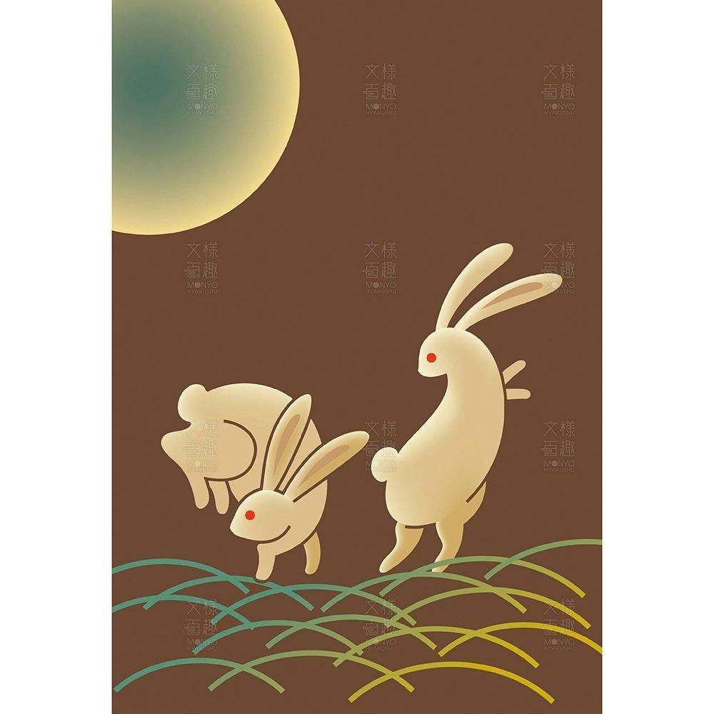漆絵盆の月兎文 伝統文様のデザイン素材なら 文様百趣online Shop 漆絵盆の月兎文 伝統文様のデザイン素材なら 文様百趣online Shop