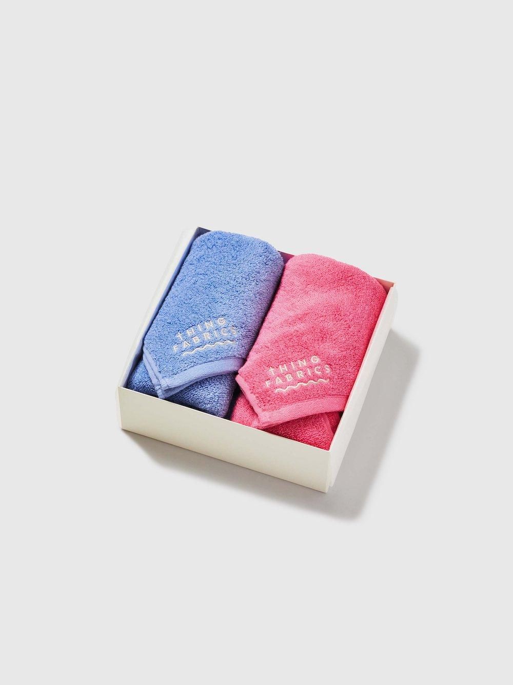 2-Piece Face Towel Set (Pink,Light Blue)|ե 2祻åȡʥԥ󥯡饤ȥ֥롼