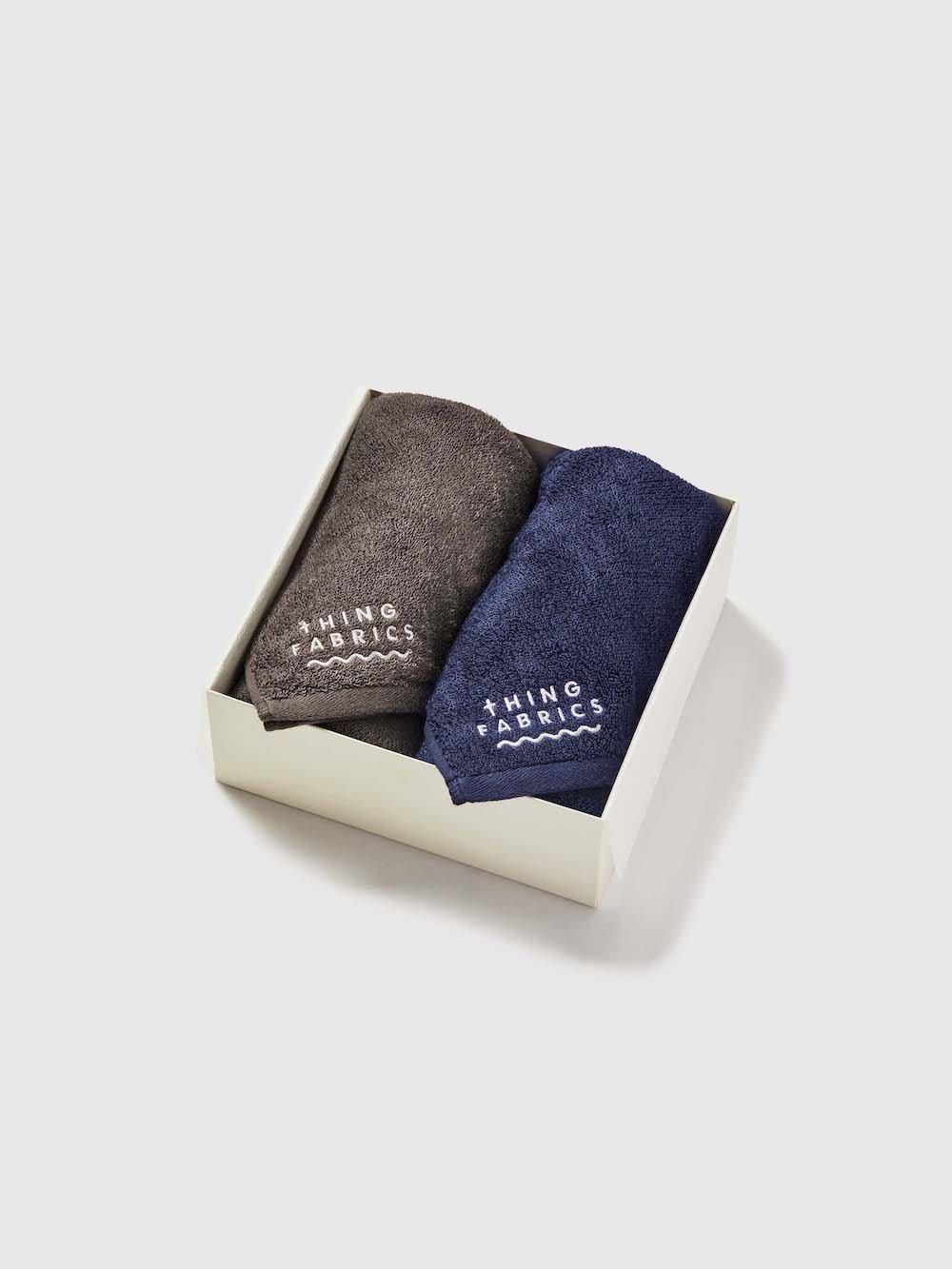 2-Piece Face Towel Set (Grey,Navy)|ե 2祻åȡʥ졼ͥӡ