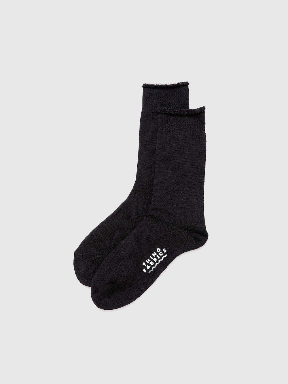 4-Piece Organic Heather Pile Crew Socks Set (White,Navy,Black,Grey)|オーガニック糸パイルクルーソックス 4点セット