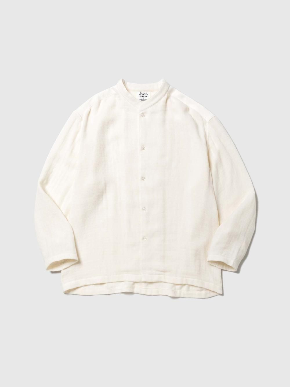 Cotton Cashmere Band collar Pajama shirt|コットンカシミヤ・バンドカラーパジャマシャツ