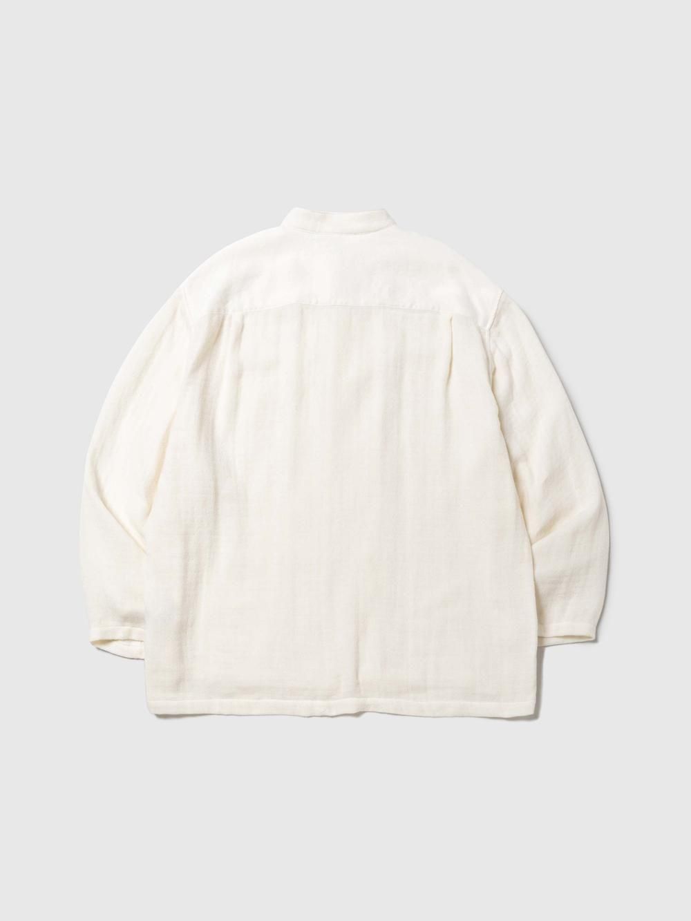 Cotton Cashmere Band collar Pajama shirt|コットンカシミヤ・バンドカラーパジャマシャツ