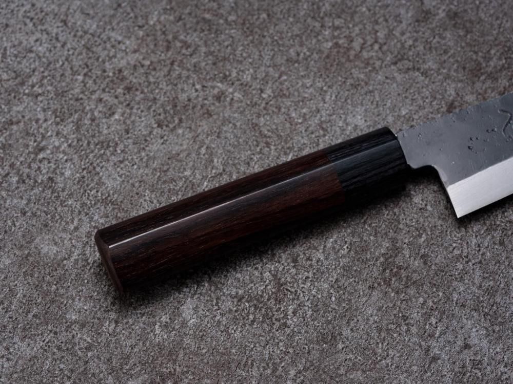 誠貴作 青鋼 黒檀柄 出刃包丁 貴行作 黒打出刃包丁 150