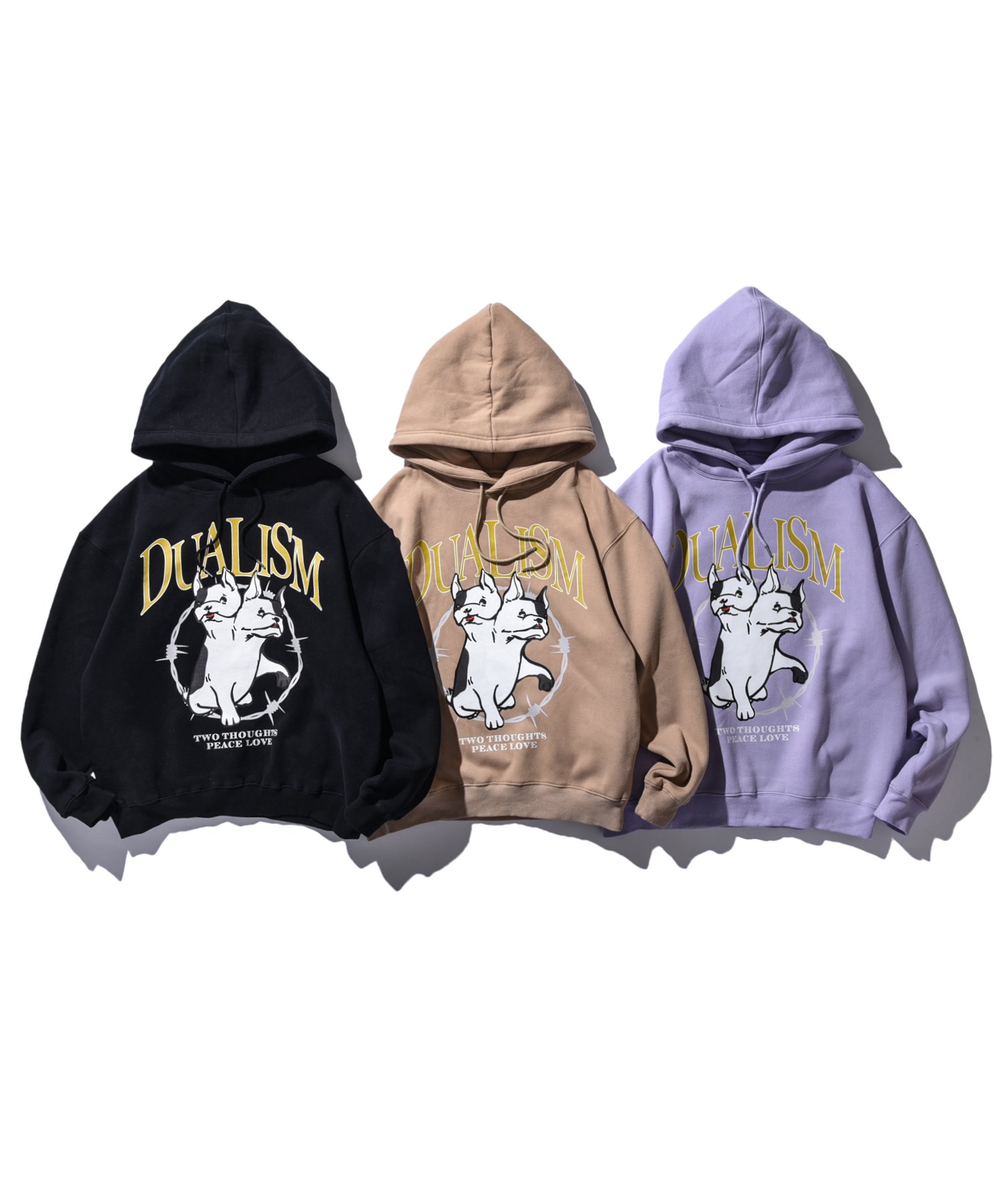 DUALISM/DLSM(デュアリズム) フードパーカー TWO HEAD DOG HOODIE 公式通販サイト |  DUALISM/DLSM公式通販サイト