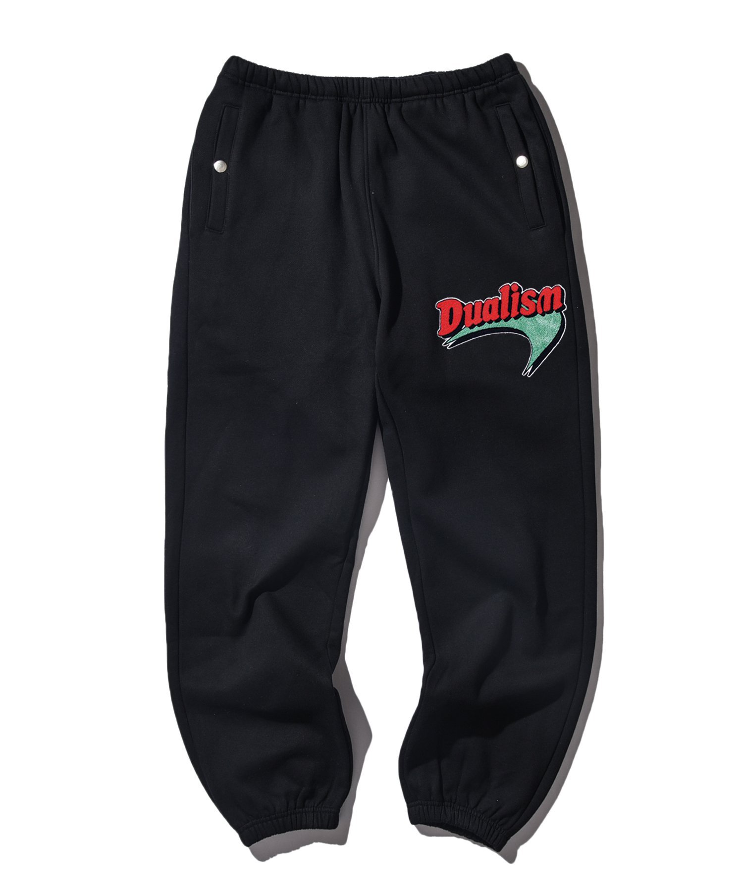 DUALISM boomerang logo sweat pants ブラック