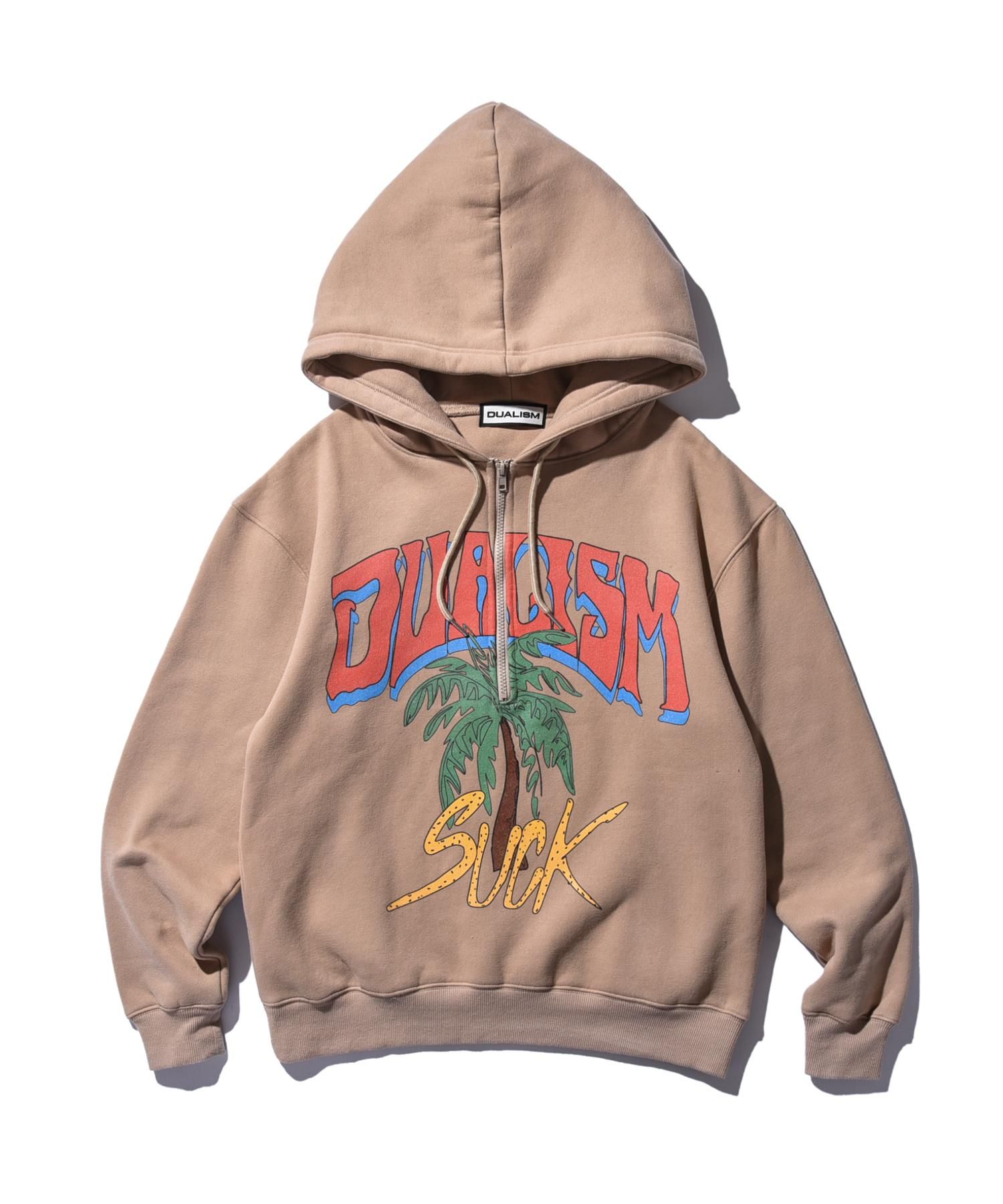DUALISM/DLSM(デュアリズム) フードパーカー SUCK LOGO HALF ZIP