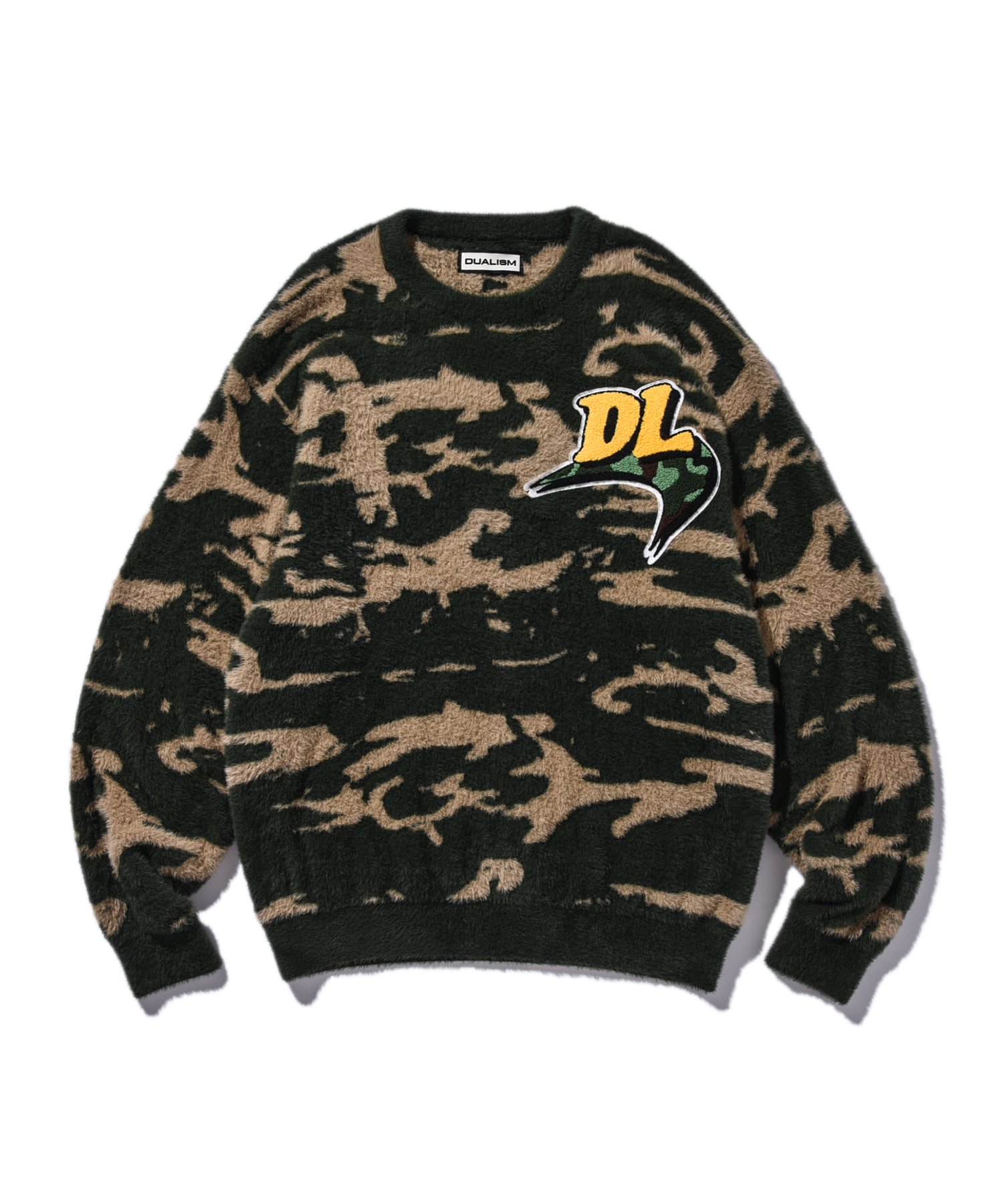 BOOMERANG CAMO LOGO SHAGGY KNIT SWEATER - students.com.kg