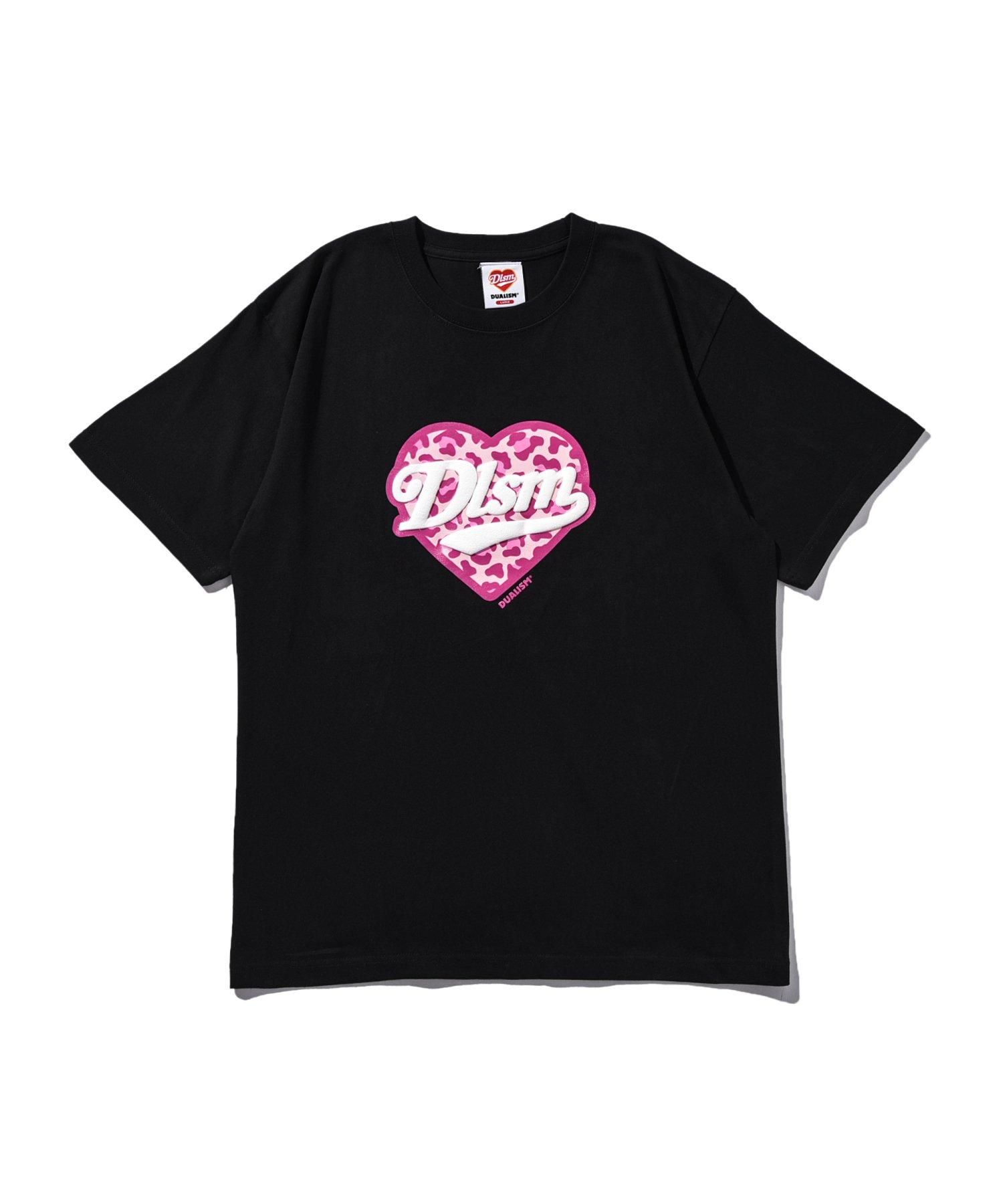 DUALISM/DLSM(デュアリズム) Tシャツ PINK LEOPARD HEART LOGO
