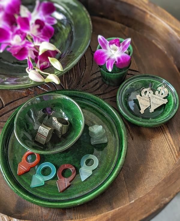 モロッコ,タムグルート陶器Tamegroute Ceramics/Hibou.イブー