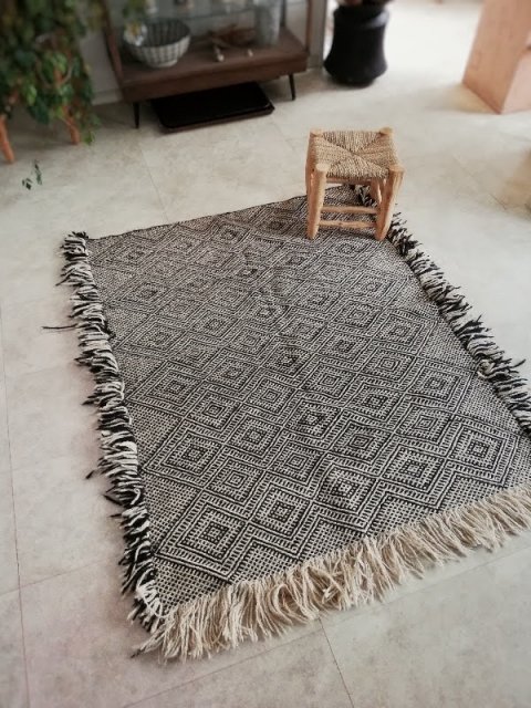 モロッコラグ「ZANAFIキリム」アトラス産 ウール手織りラグ