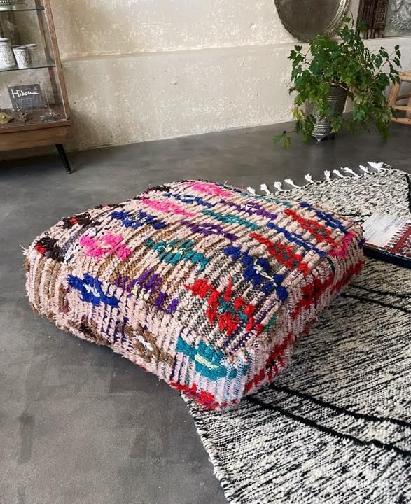 モロッコ ヴィンテージラグのプフ60㎝×20㎝「モロッコインテリア