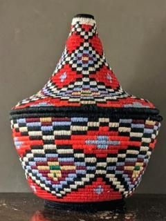 ベルベルバスケットならモロッコ雑貨Hibou.イブー/レッド ベルベルバスケットならモロッコ雑貨Hibou.イブー/レッド