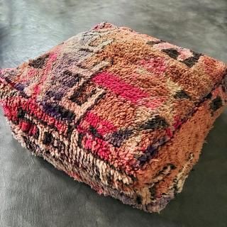 モロッコ　ヴィンテージ　プフ&クッション セット モロッコのヴィンテージプフ5 フロアクッション ピンク