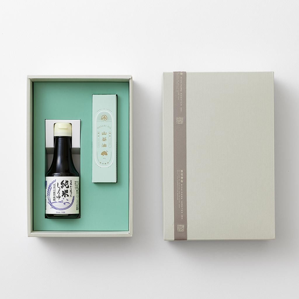 山陰セット』純米しょうゆ・わさびオイル詰合せ（G） - 西河商店