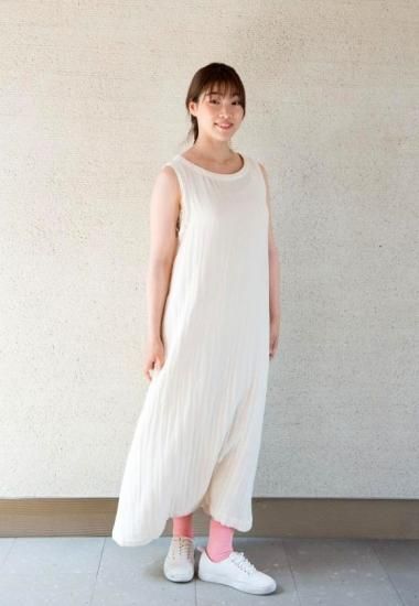 Organic Cotton3重ガーゼ Aラインロングワンピース 生成り色 C O C O C O C O Organic Cotton3重ガーゼ Aラインロングワンピース 生成り色 C O C O C O C O