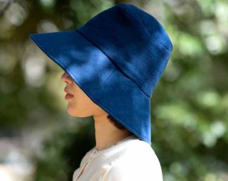 Organic Cotton 藍染日よけ帽子（３重ガーゼ）