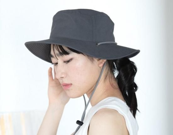 unfilサキソニーフランネルパッドバンドカラーコート 榊（サカキ）染めサファリハット Mサイズ【Organic Cotton