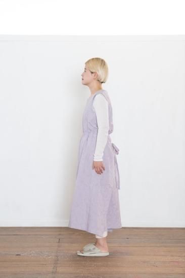 ラベンダー染め/Organic Cotton】 2Way ロングワンピース ラベンダー染め/Organic Cotton】 2Way ロングワンピース