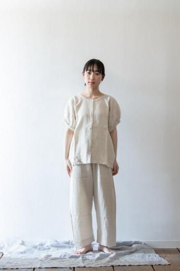 コットンリネンダブルガーゼパジャマ | パフスリーブの魅力