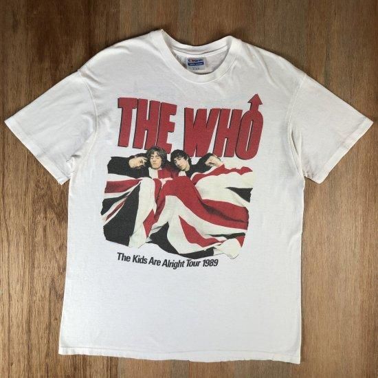 80年代 ヘインズ Hanes THE WHO ザフー THE KIDS ARE ALRIGHT TOUR 89 両面プリント バンドTシャツ バンT USA製 メンズL ヴィンテージ /evb001928