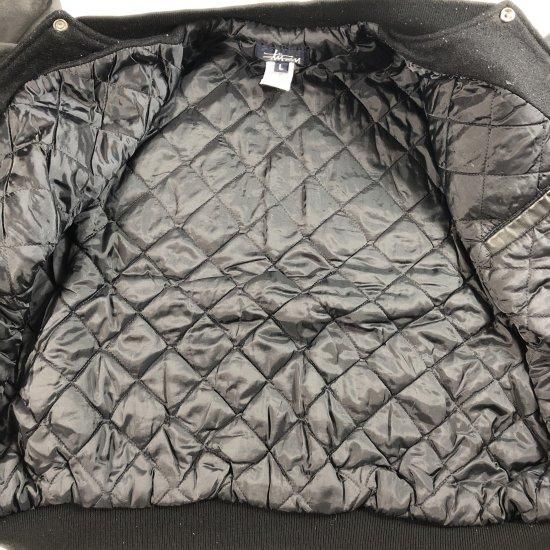 90'S OLD ”STUSSY” STADIUM JACKET/クラウン‐ブラック×ブラック