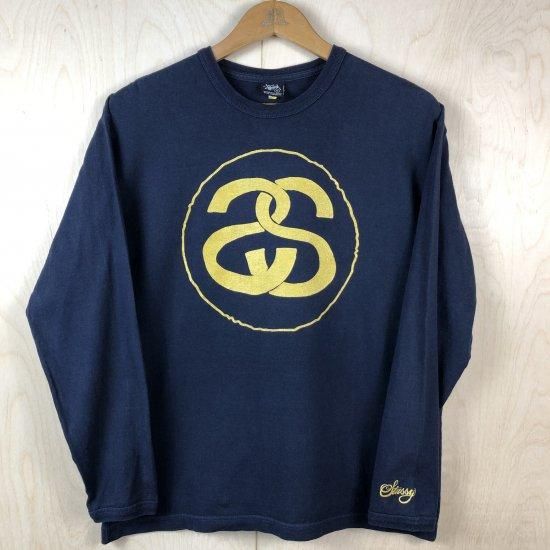 STUSSY” L/S TEE/シャネルロゴ‐ネイビー