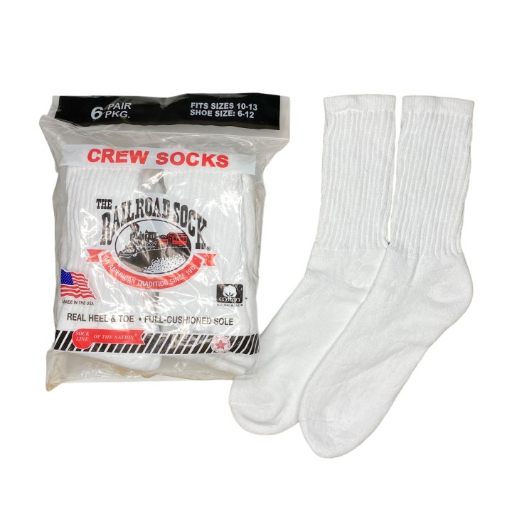 RAILROAD SOCK/#6072 CREW SOCKS 6P /レイルロード ソックス 6足パックーホワイト