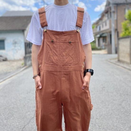 UNIVERSAL OVERALL / BIB OVERALL - ユニバーサルオーバーオール オーバーオール コットンリネン ブラウン - 夕陽のTシャツ オンラインストア