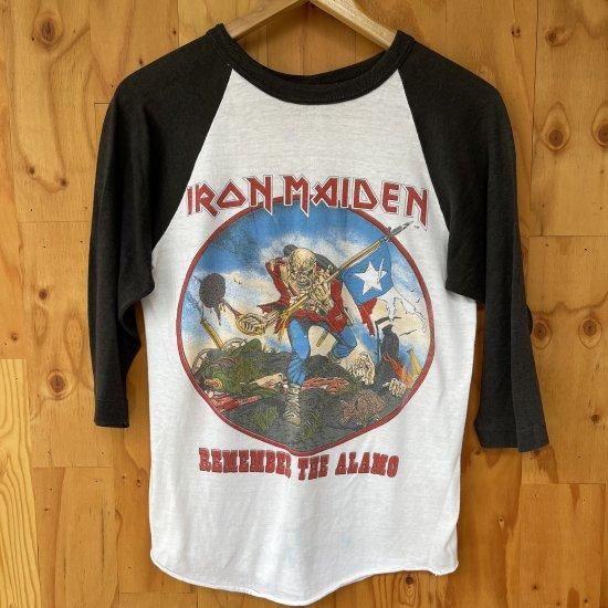 80'S ”IRON MAIDEN” PRINT RAGLAN TEE/BRAIN DAMAGE IN TEJAS