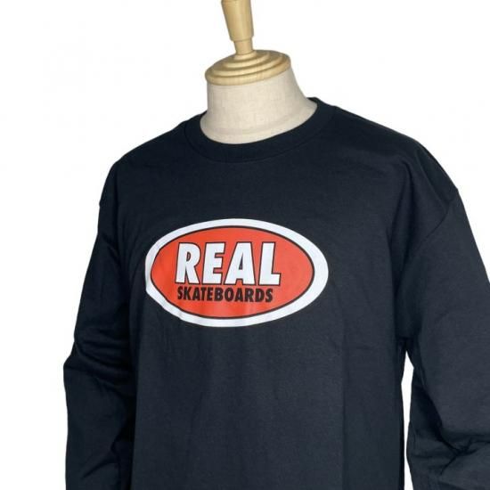 REAL SKATEBOARDS /OVAL L/S TEE BLACK -リアル 長袖Tシャツ REAL SKATEBOARDS /OVAL L/S TEE BLACK -リアル 長袖Tシャツ