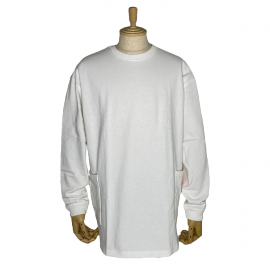 BIG MIKE / W POCKET L/S TEE NATURAL- ビッグマイク ダブルポケット