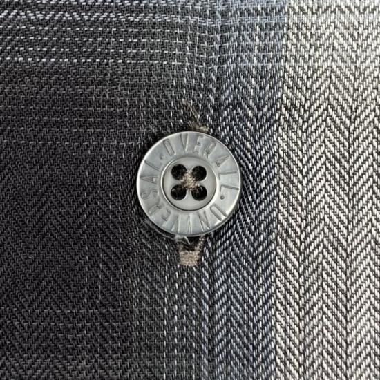 open yy ブラックチェックオーバーオール UNIVERSAL OVERALL /OPEN COLLAR WORK CHECK SHIRT BLACK