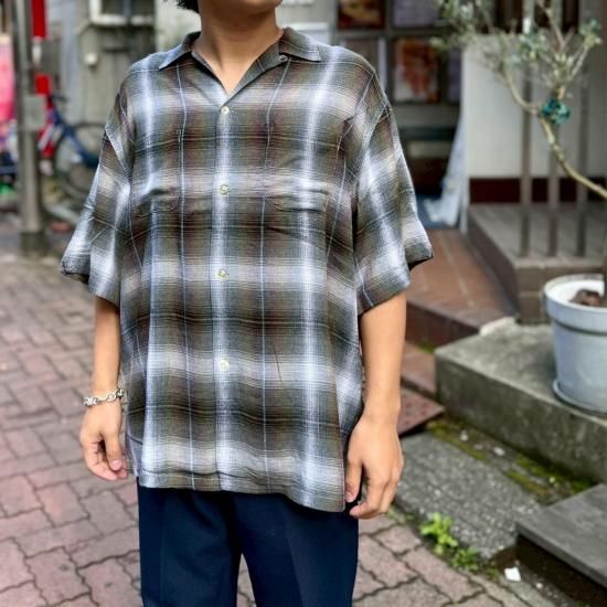 60s rayon ombre check loop shirts オンブレ　M TOWNCRAFT / OMBRE CHECK 60's LOOP COLLAR RAYON S/S SHIRTS