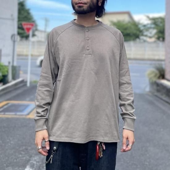 □BIG MIKE / 10oz Henry Neck L/S Tee CHACAOAL- ビッグマイク