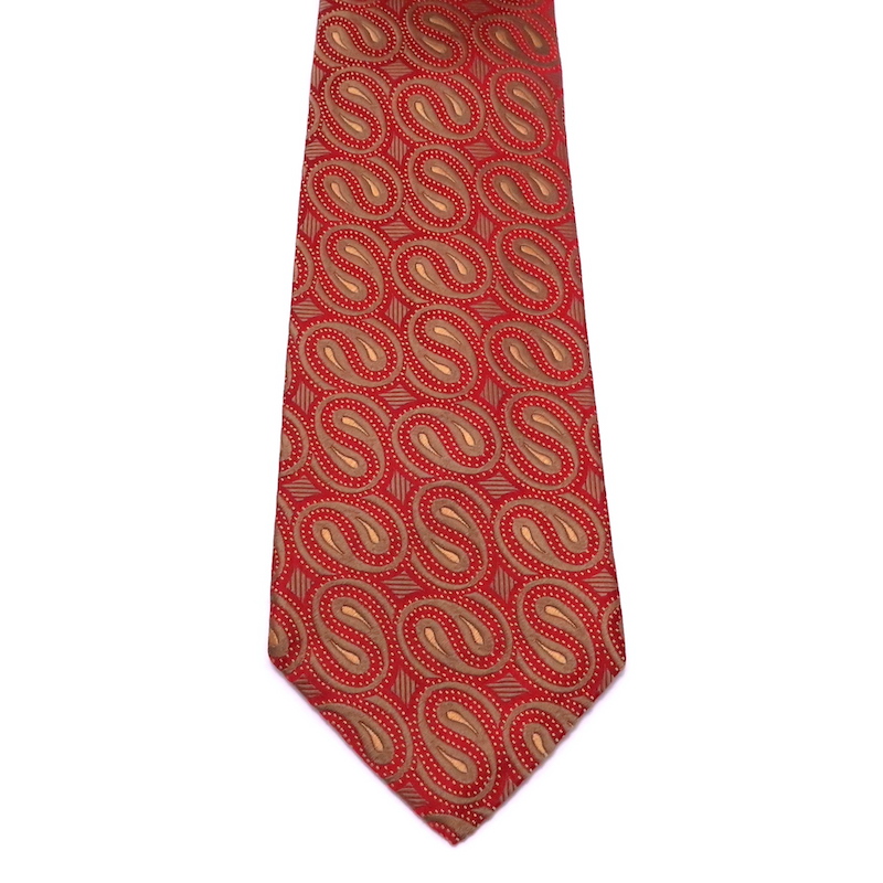 ジム・トンプソンの赤茶色ペイズリーデザインネクタイ