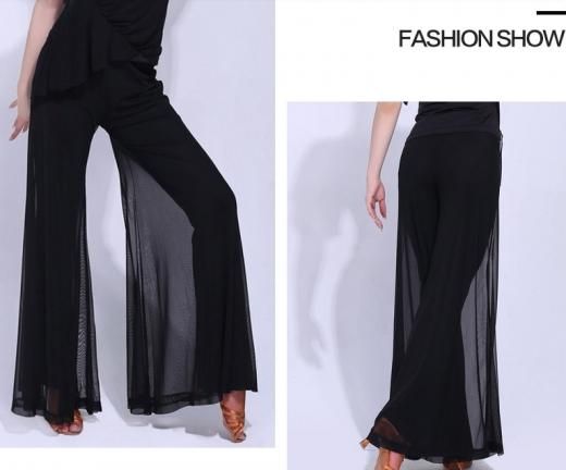 モノトーンのラテンドレス 社交ダンスドレス ラテンドレス モダンドレス パンツ XII-02236