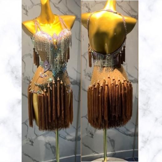 社交ダンス,ラテンドレス茶色M CHACOTT - 社交ダンス 衣装 チャコット