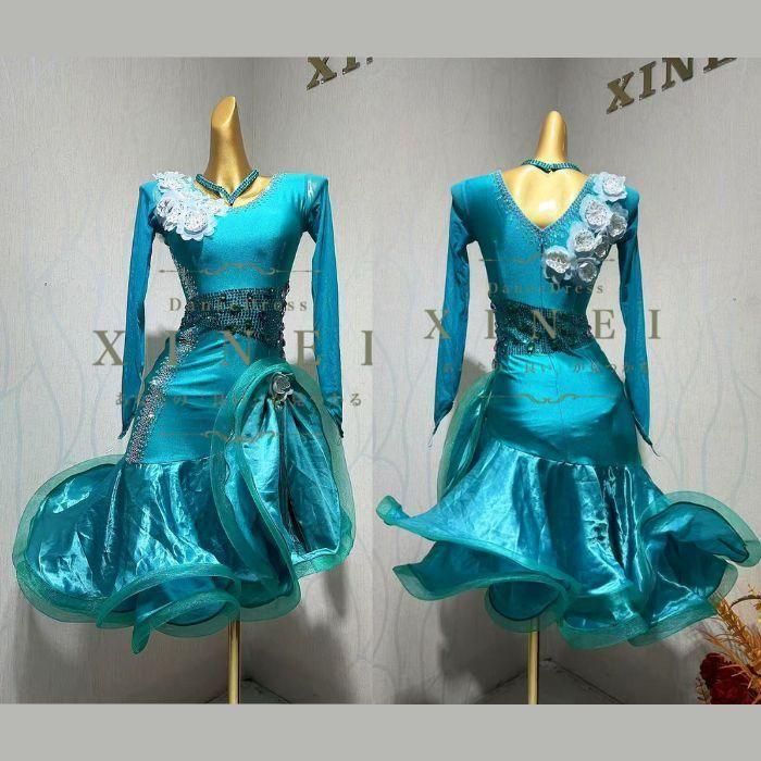 ラテンドレス　デモ用　美品 社交ダンスドレス・ラテンドレス・オーダーメイド対応（競技