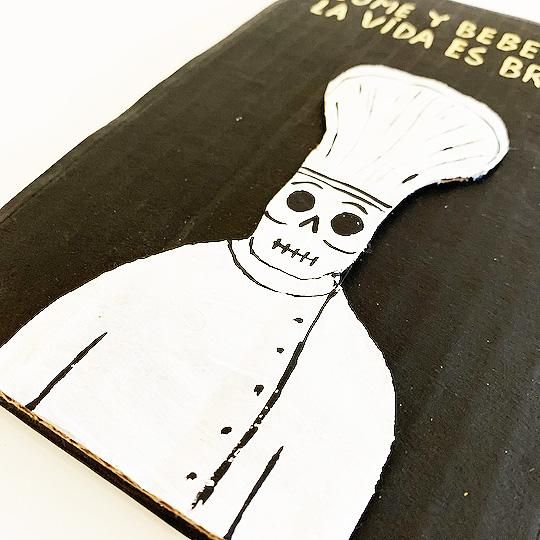 ボノラ絵/ガイコツ料理人 - メキシコ雑貨 通販『nifunifa』