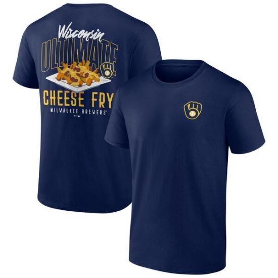 ミルウォーキー・ブルワーズ チーズ Fry Tシャツ - ネイビー ミルウォーキー・ブルワーズ チーズ Fry Tシャツ - ネイビー