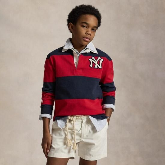 ヤンキース ポロ Ralph Lauren ユース ラグビー ニット シャツ ヤンキース ポロ Ralph Lauren ユース ラグビー ニット シャツ