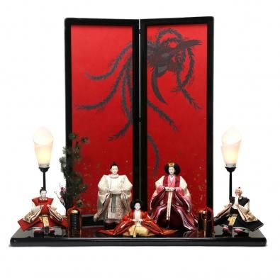 小倉草園 京八番 立雛 正絹 桐竹鳳凰文 「明々と照らす 瑞鳥の峯」