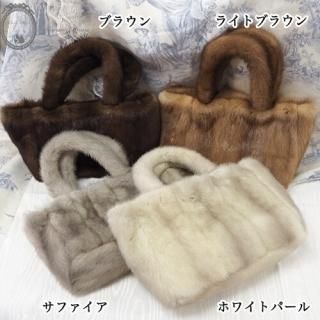 新品 ミンク 毛皮 リボン バッグ バンドバッグ ファー