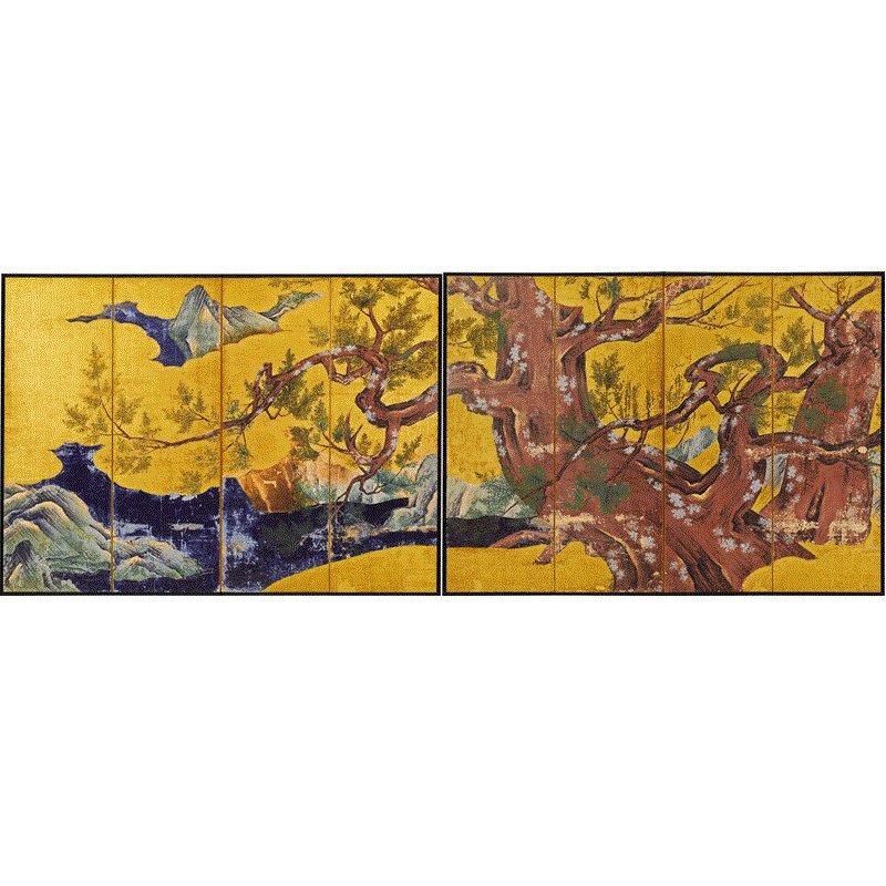 縮小屏風〈国宝 檜図屏風〉伝狩野永徳
