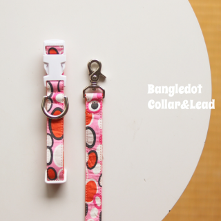 Bangledot <br>Collar＆Lead Set<br>Size M<br>Pink