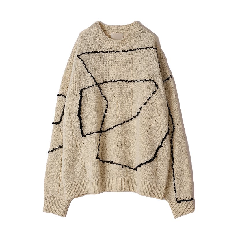 yoke CONTINUOUS LINE EMBROIDERY SWEATER｜ヨーク ステッチニット