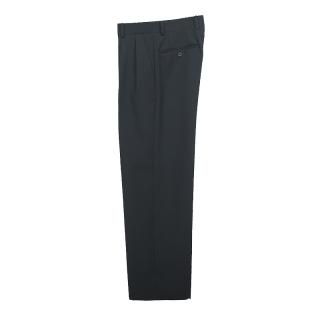 PURE BLACK WOOL 2TUCK STRAIGHT SLACKS