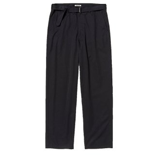 WASHED FINX SILK CHAMBRAY BELTED PANTS
